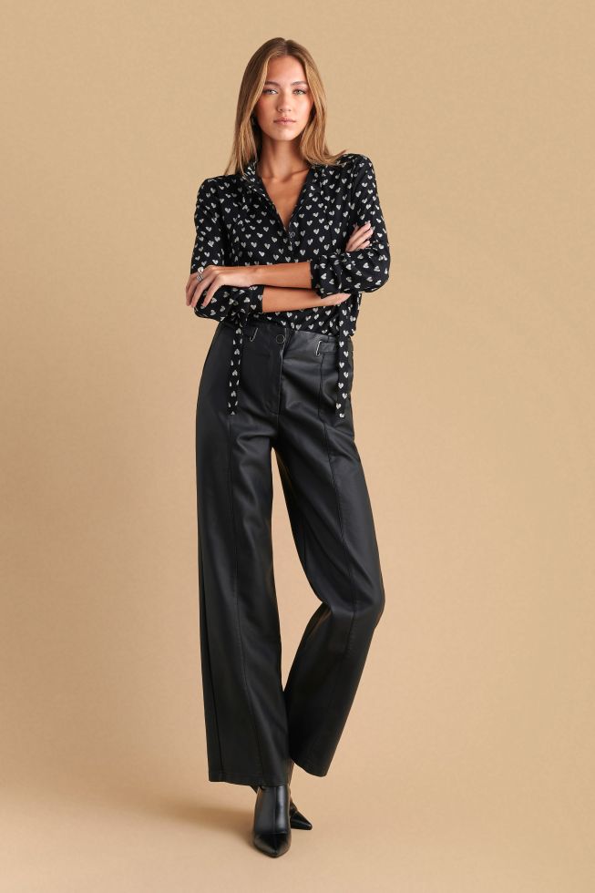 Leatherette fashion trousers