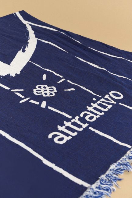 Beach towel with shell pattern - Blue