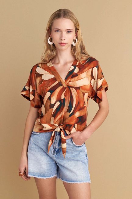 Printed tie top - Multicolor