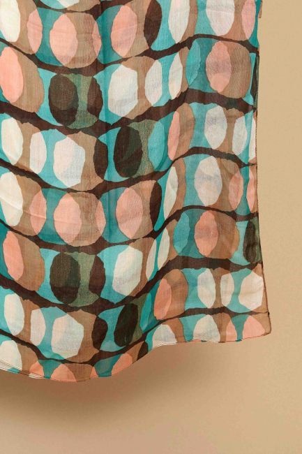 Abstract geometric-pattern scarf - Multicolor