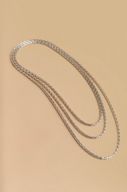 Triple chain necklace - Silver