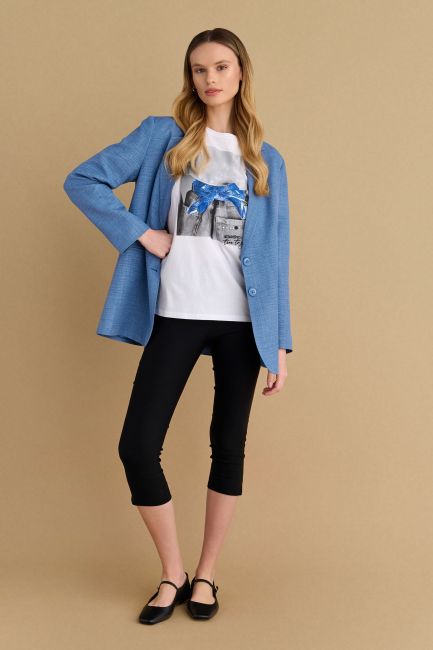 T-shirt oversized με στάμπα - White