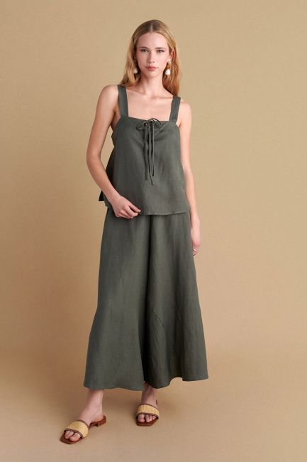 Linen top - Khaki