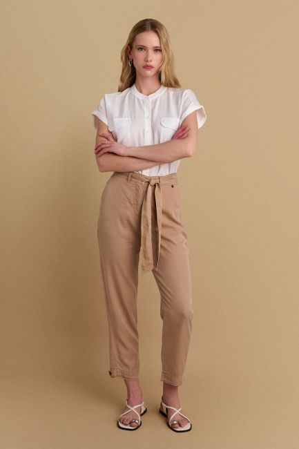 Lyocell trousers - Beige
