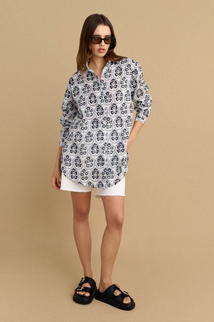 Floral long shirt - Multicolor