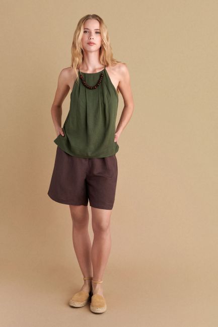 Top with jewel detail - Khaki