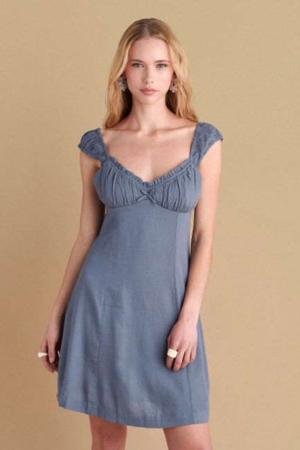 Sleeveless mini dress - Greyblue
