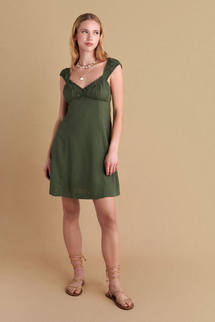 Sleeveless mini dress - Khaki