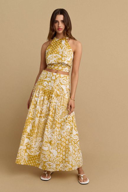Long printed skirt - Pineapple