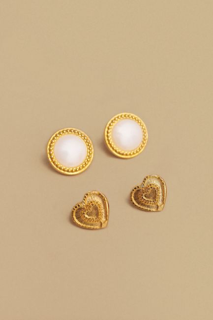 Stud earrings set - Gold