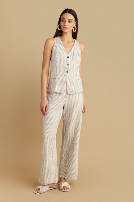 Striped vest - Off white