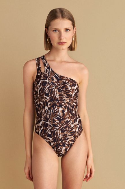Leopard print one-piece swimsuit - Multicolor