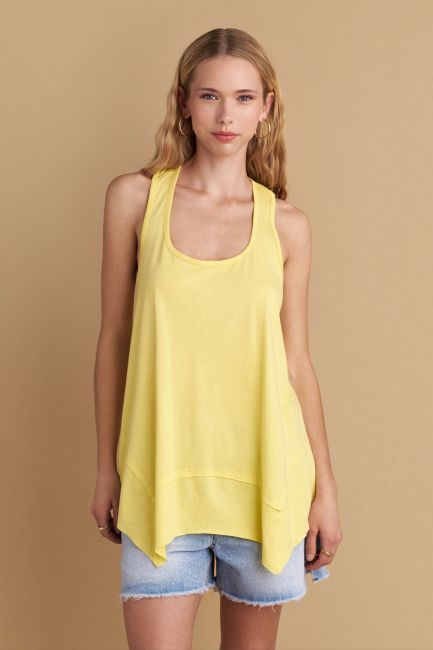Monocrome asymmetric blouse - Yellow