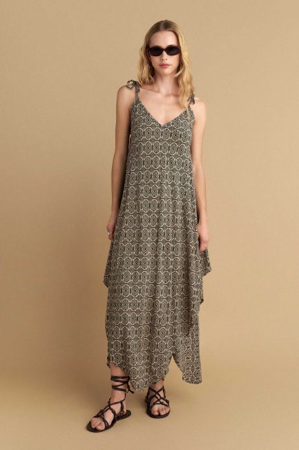 Asymmetric printed dress - Multicolor