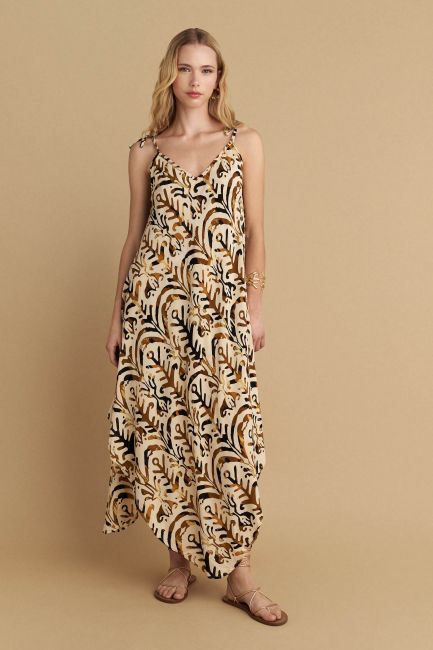 Asymmetrical pattern dress - Multicolor